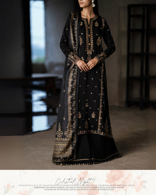 CASUALLITE SHAM PREMIUM VISCOSE LUXURY EMBROIDERED 3PC READYMADE CSP205