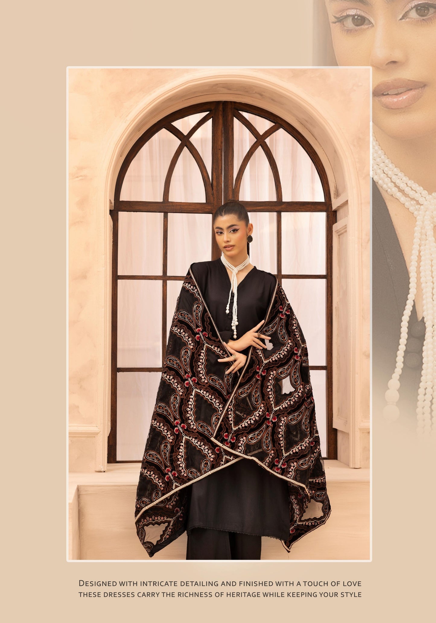 Hanna Dhanak 3PC Embroidered Readymade Suit with Velvet Shawl SHD21