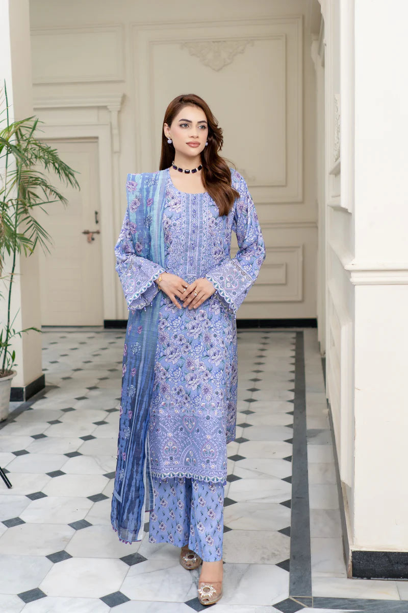 MUNIRA | EMBROIDERED LAWN READYMADE | HU13