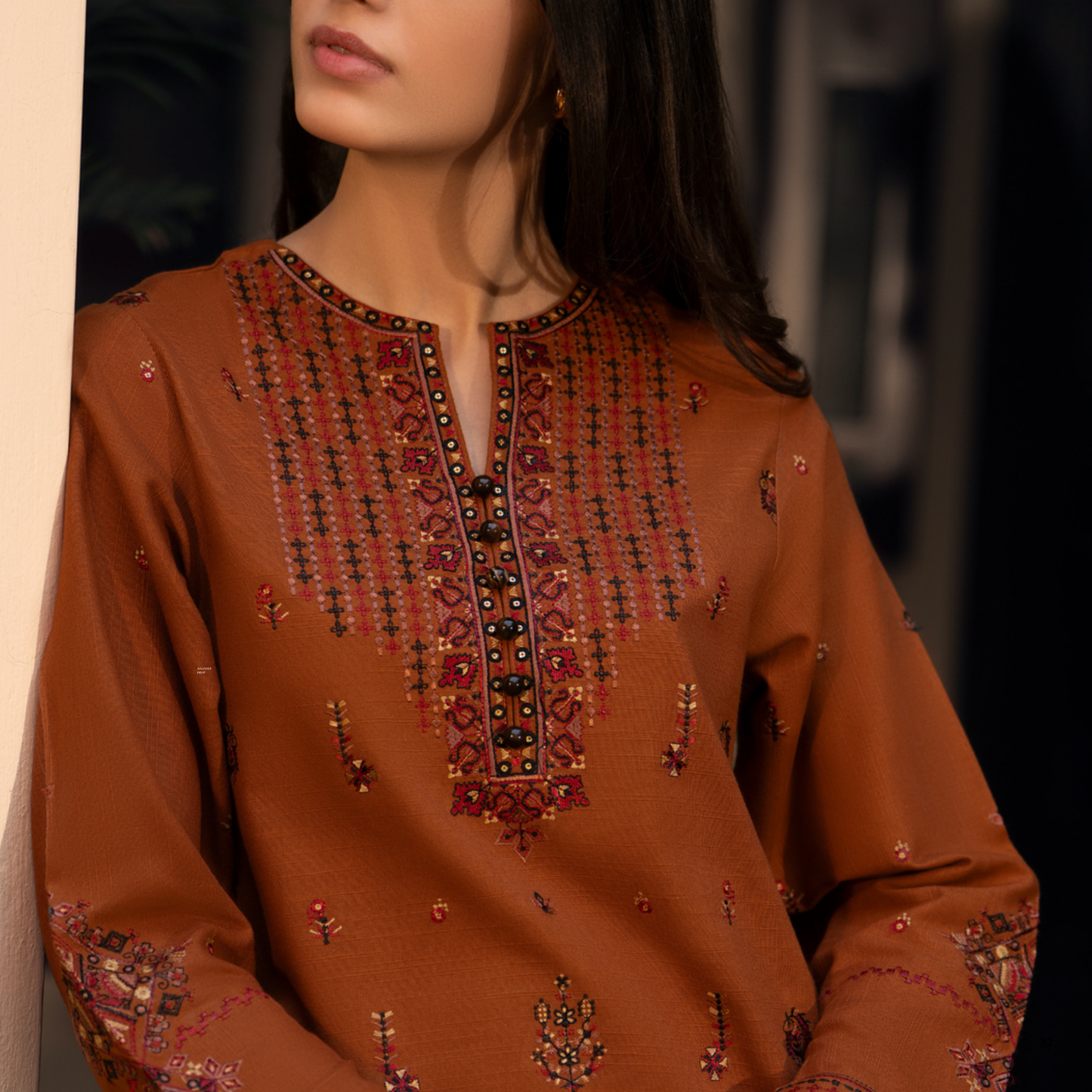 Shadows" Embroidered Khaddar with Wool Shawl Winter Collection by Casuallite ssk07