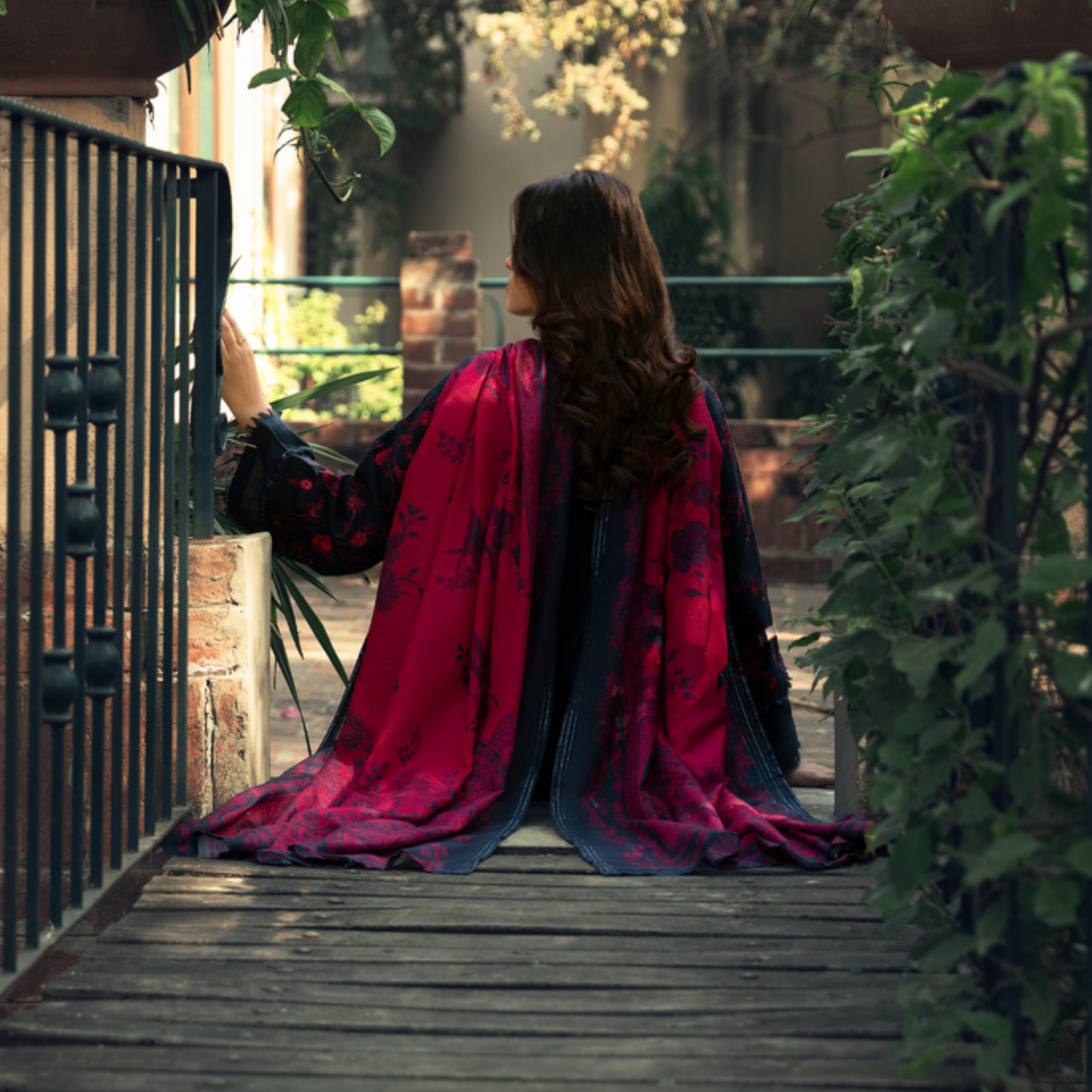 Shadows" Embroidered Khaddar with Wool Shawl Winter Collection by Casuallite ssk06