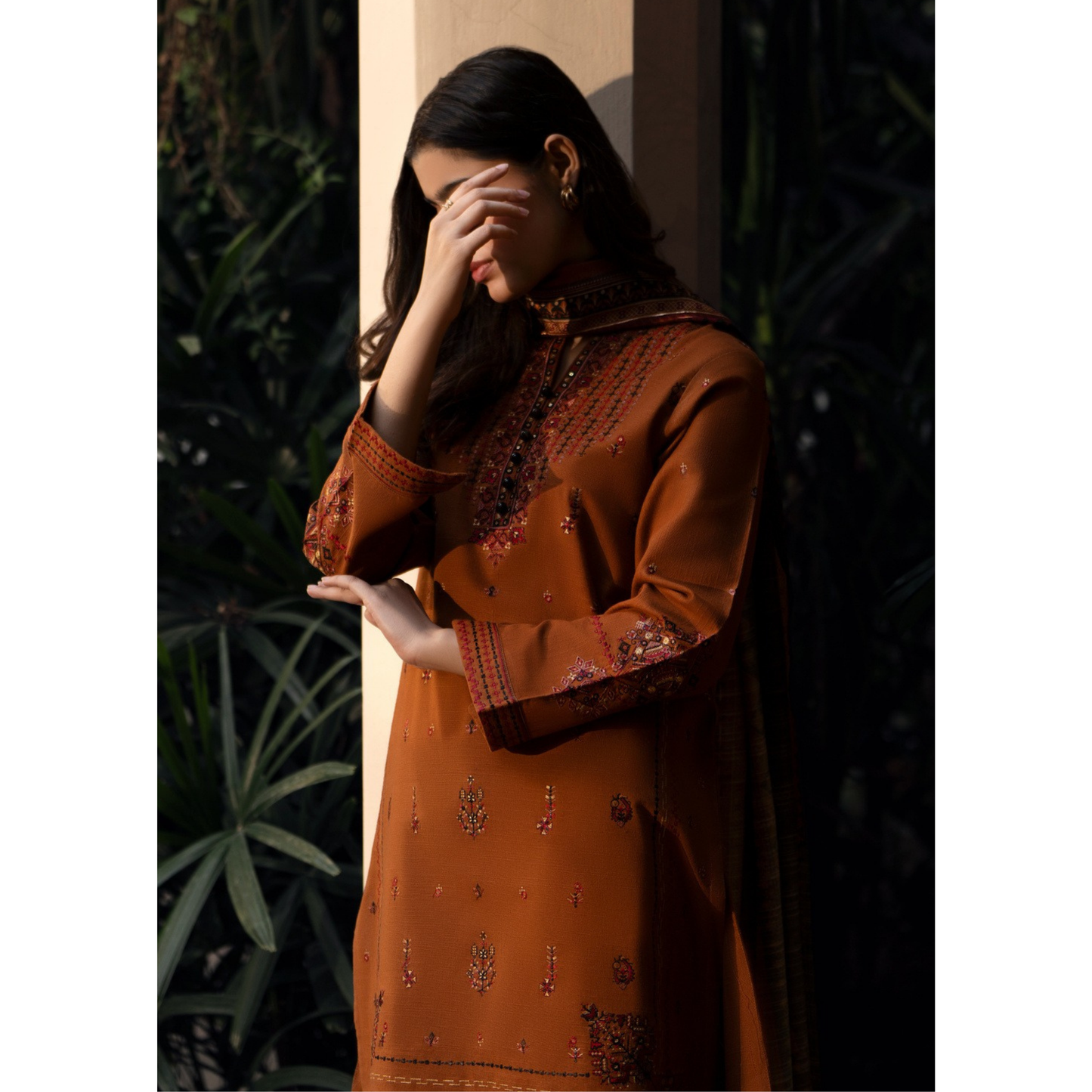 Shadows" Embroidered Khaddar with Wool Shawl Winter Collection by Casuallite ssk07
